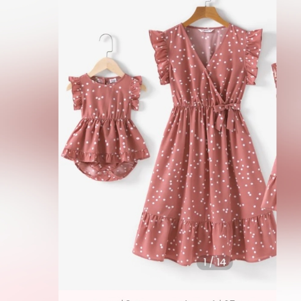 Mommy & Me Matching Polka Dot Dresses